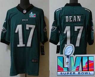 Men & Women & Youth Philadelphia Eagles #17 Nakobe Dean Limited Green Super Bowl LVII Vapor Jersey